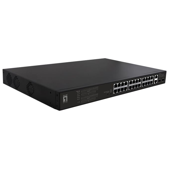 LevelOne FGP-2831 Switch di Rete Non Gestito Fast Ethernet (10-100) Supporto Power Over Ethernet 1u Nero