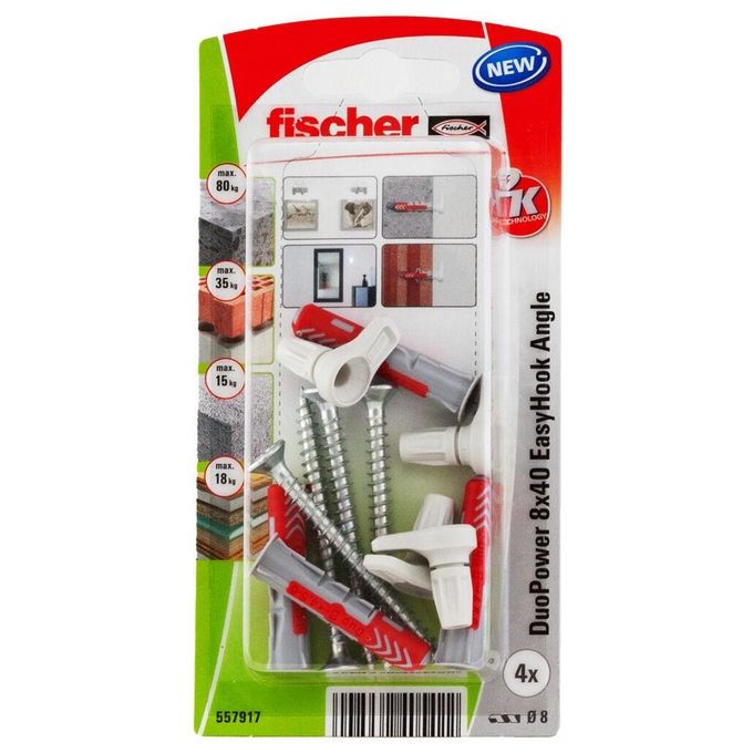 Fischer Tasselli DuoPower Easy Hook Angle 8