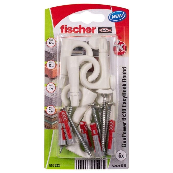 Fischer Tasselli DuoPower Easy Hook Round 6