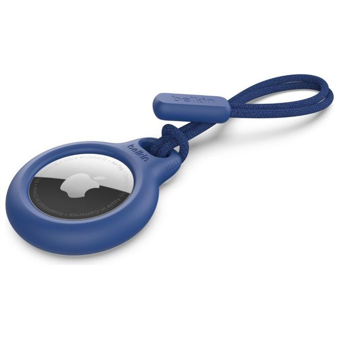 Belkin F8W974BTBLU Secure Holder Custodia per Apple AirTag con Laccio Twist-and-Lock Resistente ai Graffi colore Blu