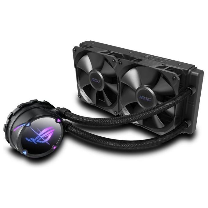 ASUS ROG Strix LC II 240 Dissipatore a Liquido All-In-One, Due Ventole ROG da 120mm, Illuminazione ARGB, LGA 1700-1200-1150-1151-1152-1155-1156-2011-2066 e AMD AM4-TR4, Nero