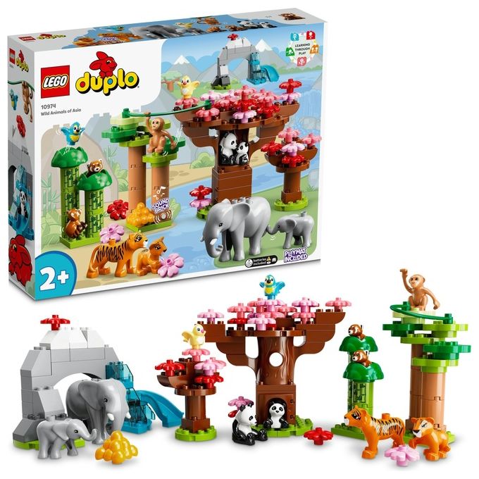 LEGO Duplo Animali dell'Asia Giochi Educativi per Bambini con 11 Figure di Animali e Mattoncino con Suoni Realistici