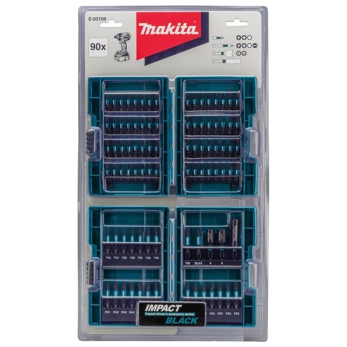 Makita E-03109 Impact Black Set Punte 90 Pezzi