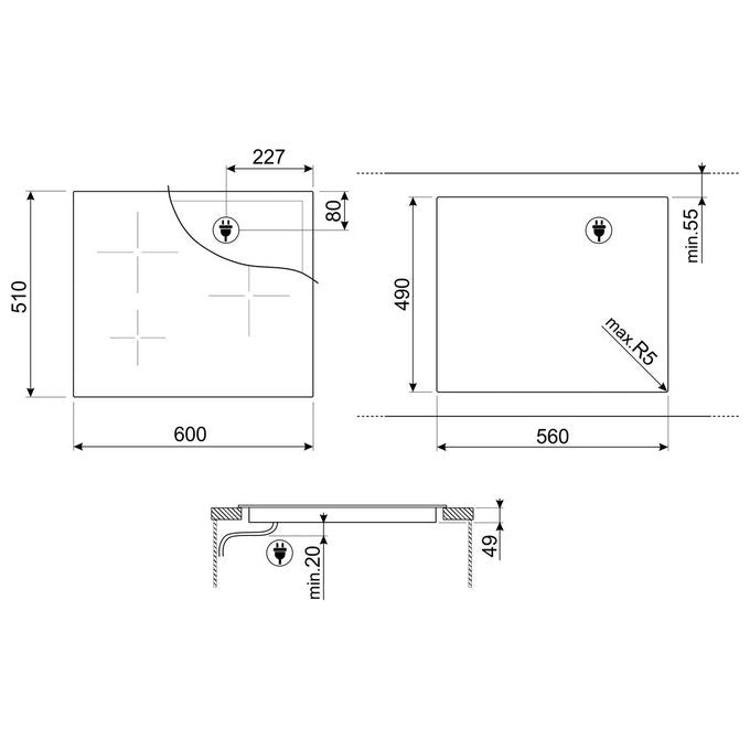 Smeg SI2M7643D Piano Cottura a Induzione 4 Zone 60 cm Nero