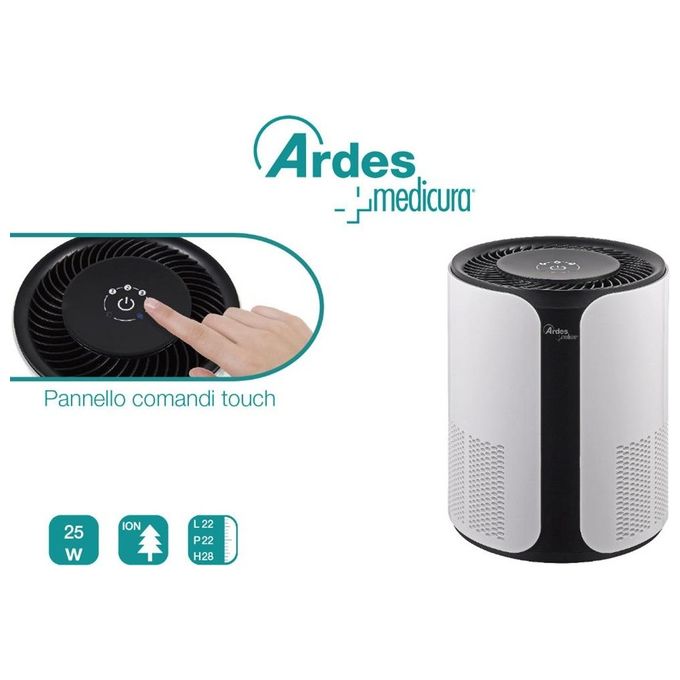 Ardes ARM8P02 Purificatore d'Aria NEAT con Filtro Hepa 13 e Filtro ai Carboni Attivi con 3 Velocita'