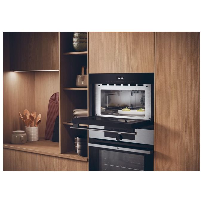 Haier HWO38MG2IHXBD Full Touch Series 2 Forno a Microonde da Incasso Combinato con Grill Capacita' 34 Litri Potenza 900 Watt colore Nero