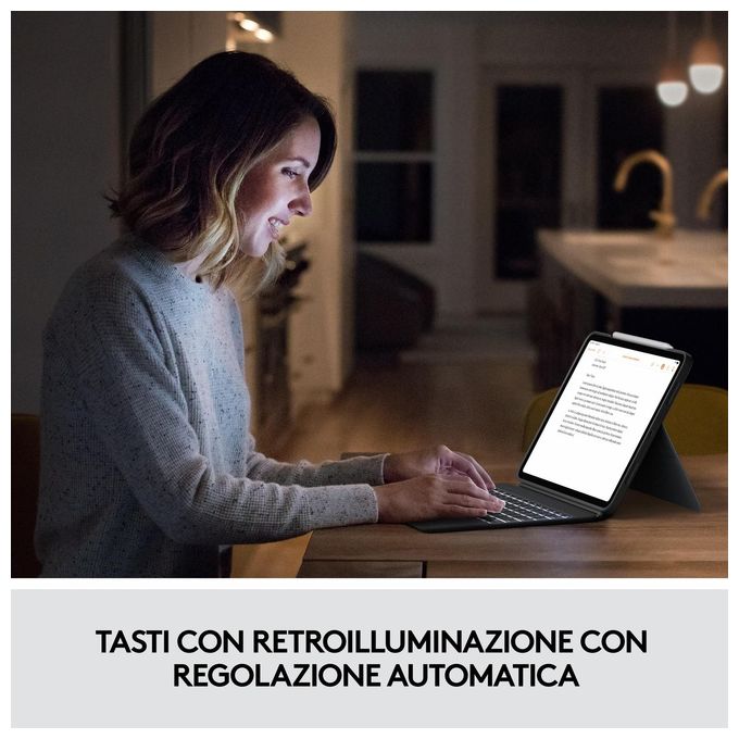 Logitech Combo Touch Grigio Smart Connector Qwerty per iPad Pro 11'' (4a 3a 2a 1a gen) Italiano