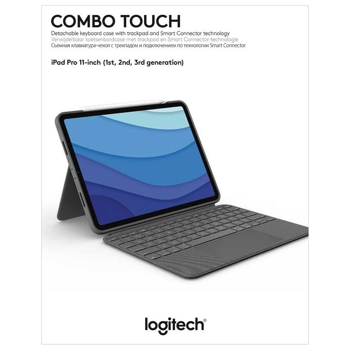Logitech Combo Touch Grigio Smart Connector Qwerty per iPad Pro 11'' (4a 3a 2a 1a gen) Italiano