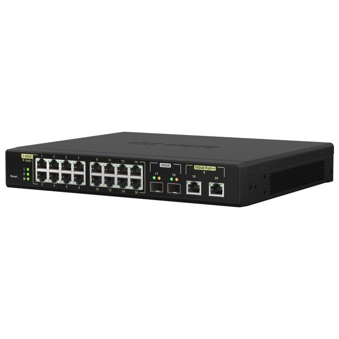 QNap QSW-M2116P-2T2S Switch di Rete Gestito L2 2.5G Ethernet Supporto Power over Ethernet Nero