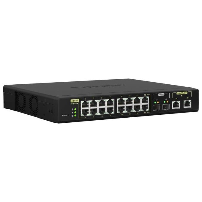 QNap QSW-M2116P-2T2S Switch di Rete Gestito L2 2.5G Ethernet Supporto Power over Ethernet Nero