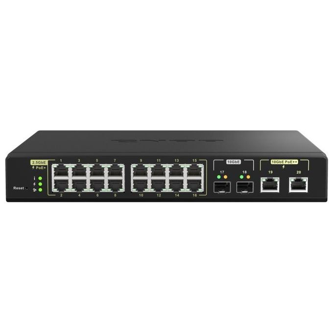 QNap QSW-M2116P-2T2S Switch di Rete Gestito L2 2.5G Ethernet Supporto Power over Ethernet Nero