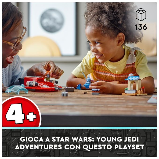 LEGO Star Wars 75384 The Crimson Firehawk, Starter Set con Astronave Giocattolo, Speeder Bike e 3 Personaggi, Regalo Bambini 4+