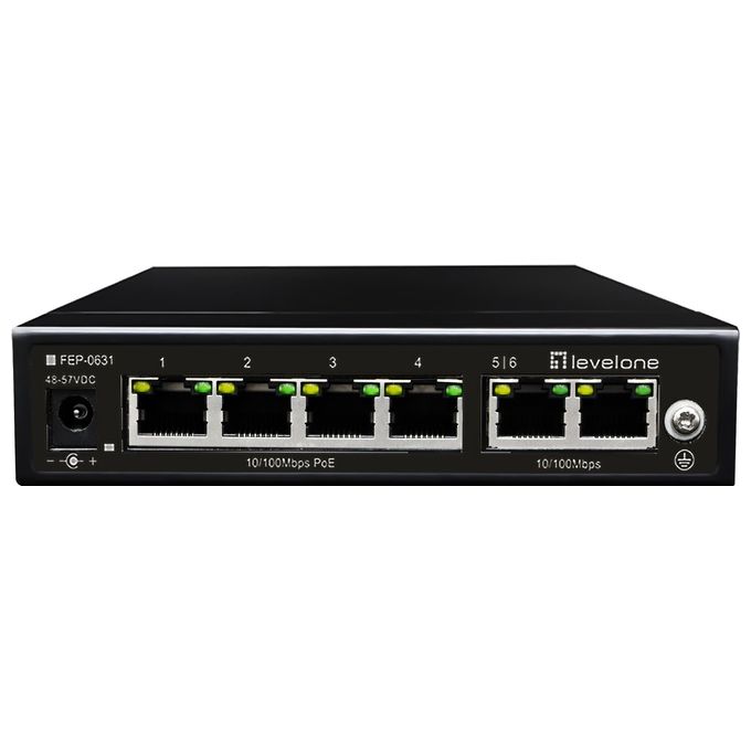 LevelOne FEP-0631 Switch di Rete Fast Ethernet 10-100 Supporto Power over Ethernet Nero