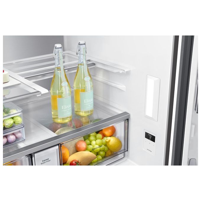 Samsung RF65A967ESR Frigorifero Side by Side Quattro Porte Capacita' 647 Litri Classe energetica E Beverage Center Easy Access Control 182,5 cm Silver