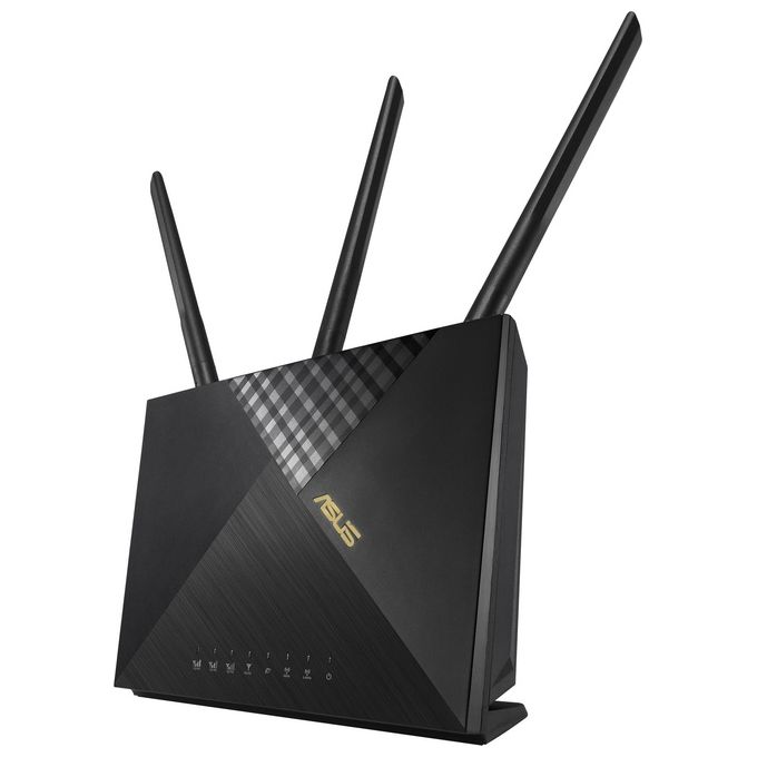ASUS 4G-AX56 LTE Router 4G+ Cat.6 300Mbps Dual-Band WiFi 6, Velocita' Dati fino a 1800Mbps, Porta Adattativa, Sicurezza Internet, Nero