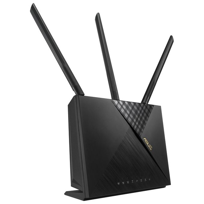 ASUS 4G-AX56 LTE Router 4G+ Cat.6 300Mbps Dual-Band WiFi 6, Velocita' Dati fino a 1800Mbps, Porta Adattativa, Sicurezza Internet, Nero