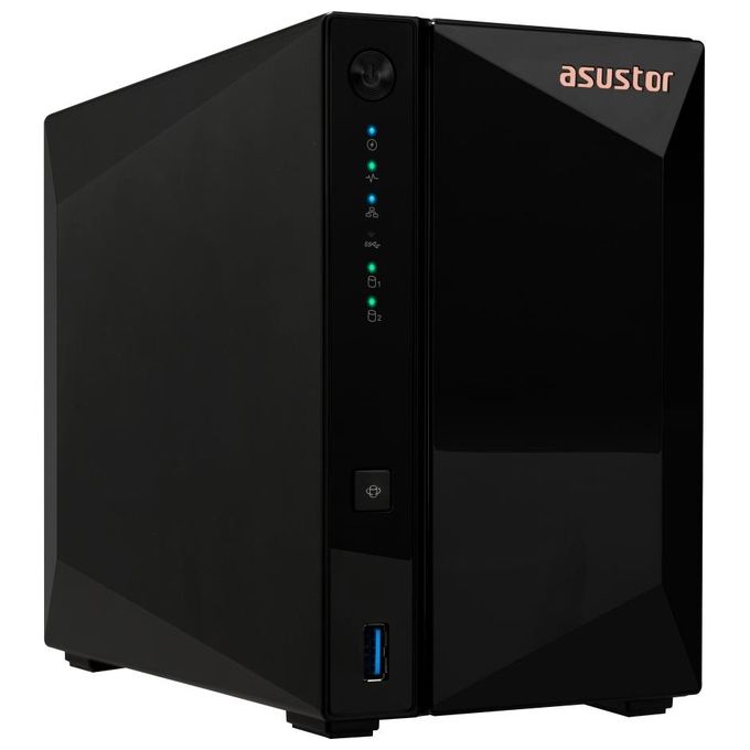 Asustor NAS per 2 Hdd-ssd 3.5'-2,5'sata3 6gb-s no hd