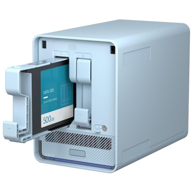 Qnap QMiroPlus-201W NAS Desktop Collegamento Ethernet LAN Blu J4125