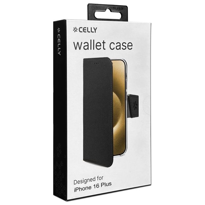 Celly Wally Case per iPhone 16 Plus Nero