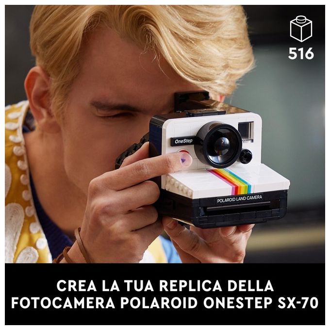 LEGO Ideas Fotocamera Polaroid OneStep SX-70 21345 Modellismo da Costruire per Adulti, Regali Creativi, Oggetti da Collezione