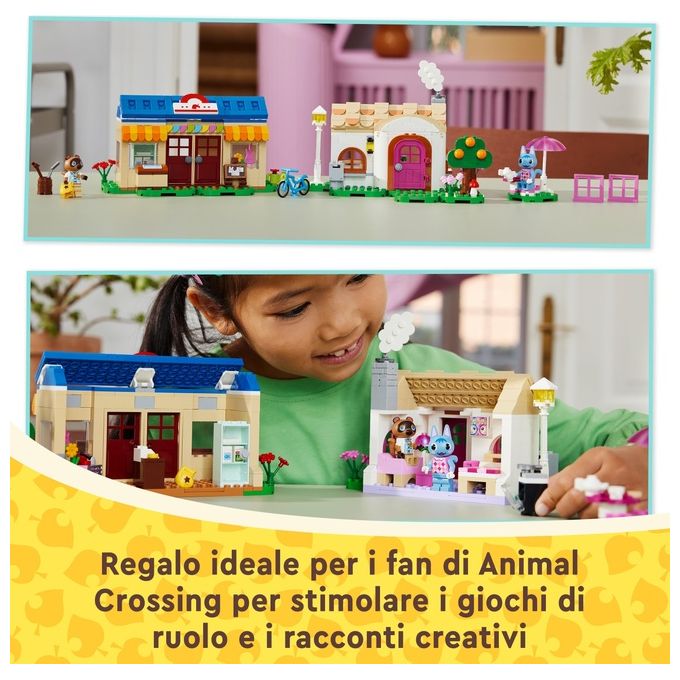LEGO Animal Crossing 77050 Bottega di Nook e casa di Grinfia, Giochi Creativi per Bambini 7+ con Negozio e Casa Giocattolo