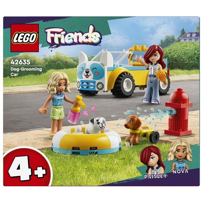 LEGO Friends Auto per la Toelettatura dei Cani Macchina Giocattolo da Costruire con 2 Personaggi 2 Cuccioli e Accessori per la Cura degli Animali Giochi per Bambine e Bambini da 4 Anni 42635