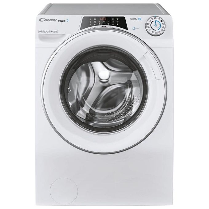 Candy RO41274DWMSE-1-S Rapido' Lavatrice Slim Carica Frontale Snap and Wash Classe energetica A Capacita' di carico 7 Kg Centrifuga 1200 giri Profondita' 45 cm Motore Inverter BPM