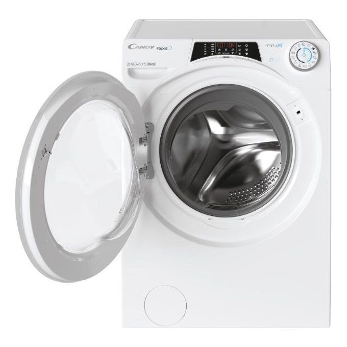 Candy RO14126DWMSE-S Rapido' Lavatrice Carica Frontale Snap and Wash Controllo vocale Classe energetica A+++ Capacita' di carico 12 kg Centrifuga 1400 giri Motore Inverter Wifi