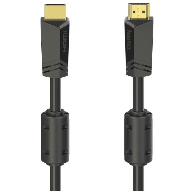 Hama Cavo Hdmi Ultra Hd 4k High Speed With Ethernet 10 Metri Ferrite Connettori Dorati