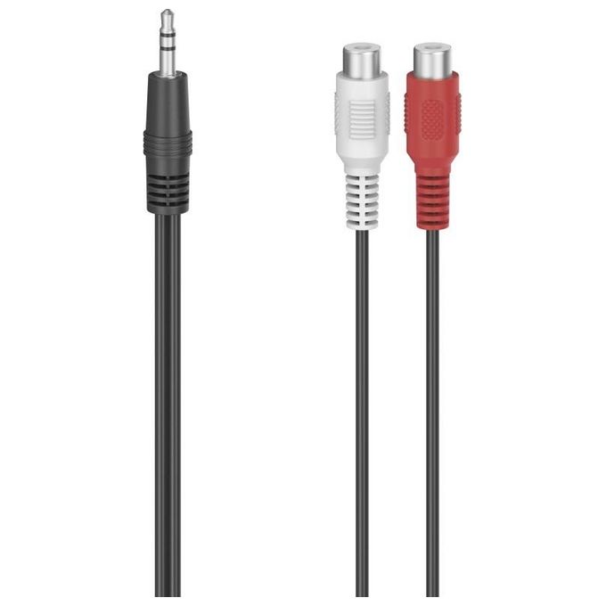 Hama Cavetto Adattatore Jack 3.5mm M-2 RCA F Phono 01mt Nero
