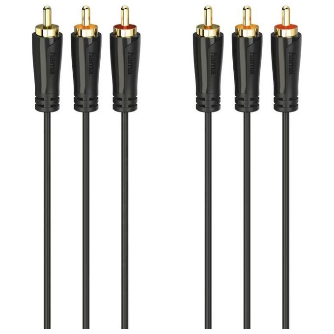 Hama Cavo Audio-Video 3 Rca Plugs 3 Rca Plugs Gold-Plated 1.5mt