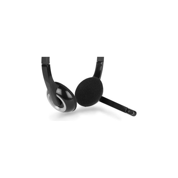 Hamlet Smart Headset Cuffia USB per Computer con Microfono Regolabile Nero