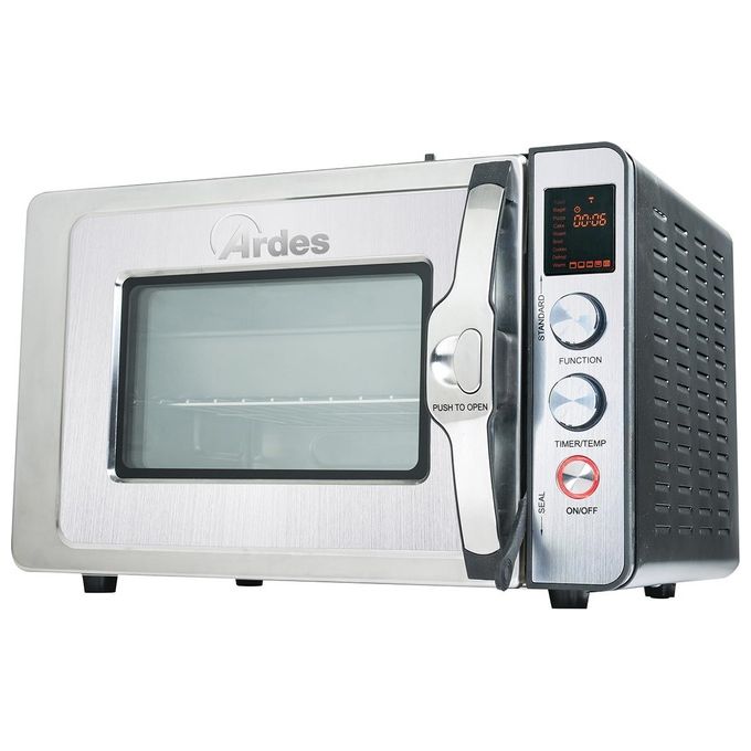 Ardes AR6430PR Forno a Pressione CARLOMAGNO 30 Litri in Acciaio Inox 2 in 1 Statico e Pressione Girarrosto Display Led 9 Programmi di Cottura 1500W