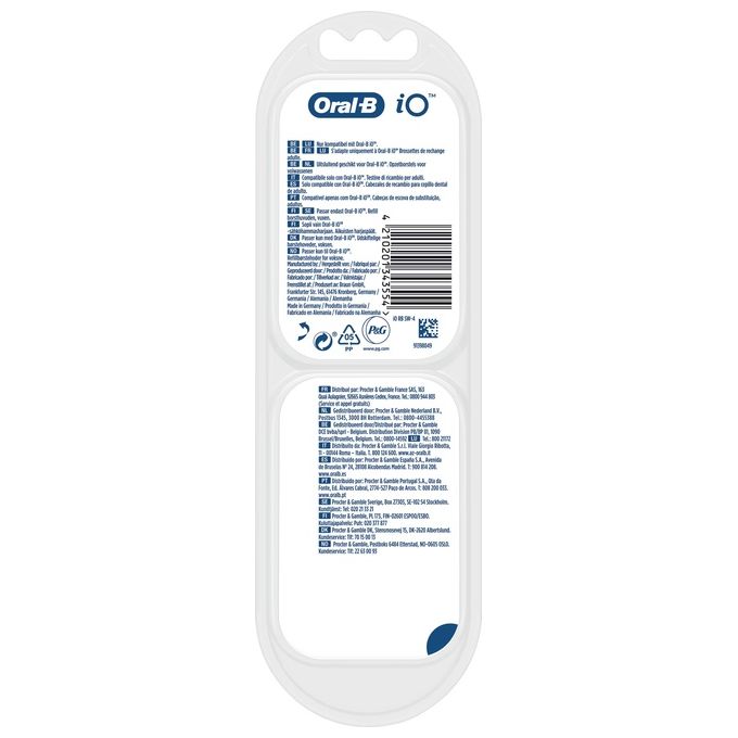 Braun Oral-B iO Gentle Care Testina per Spazzolino 4 Pezzi Blu-Bianco