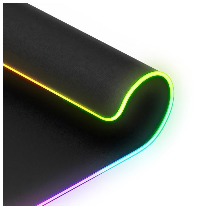 Celly CYBERPADBK Cyberpad Tappetino Mouse Gaming RGB Tessuto Morbido Base Antiscivolo Alimentazione USB colore Nero