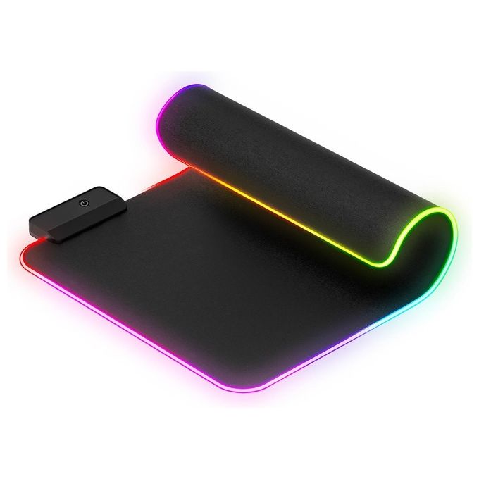 Celly CYBERPADBK Cyberpad Tappetino Mouse Gaming RGB Tessuto Morbido Base Antiscivolo Alimentazione USB colore Nero