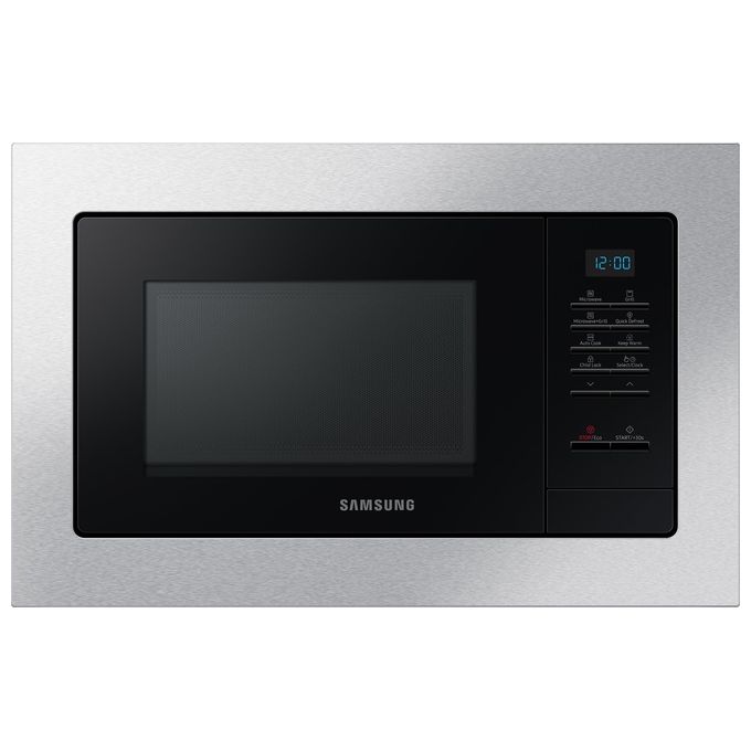 Samsung MG20A7013CT-ET Forno a Microonde da Incasso 20 Litri Grill 5 Programmi Scongelamento Rapido Display Digitale Led Finitura Inox Anti-Impronta