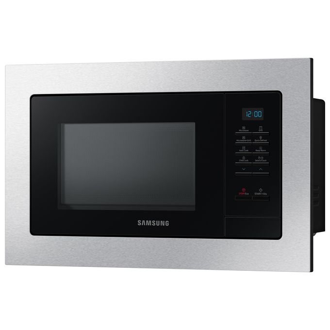 Samsung MG20A7013CT-ET Forno a Microonde da Incasso 20 Litri Grill 5 Programmi Scongelamento Rapido Display Digitale Led Finitura Inox Anti-Impronta