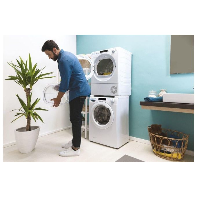Candy Smart Pro CSOE H10A2DE-S – Asciugatrice a Pompa di Calore 10 kg, Classe A++, Cicli Rapidi e Controllo Remoto Wi-Fi, Funzione Easy Iron, (H85×L59,6×P60,7 cm), Bianco