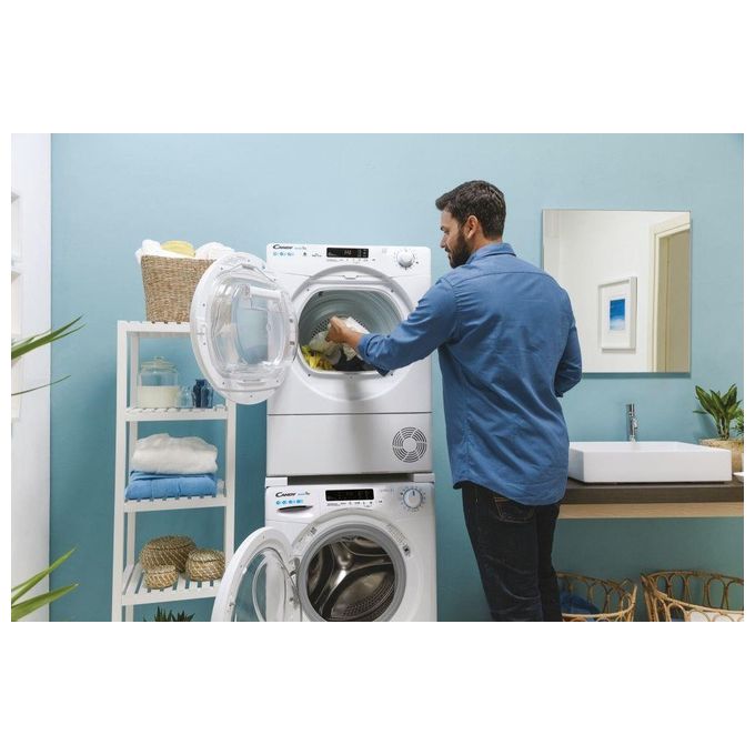 Candy Smart Pro CSOE H10A2DE-S – Asciugatrice a Pompa di Calore 10 kg, Classe A++, Cicli Rapidi e Controllo Remoto Wi-Fi, Funzione Easy Iron, (H85×L59,6×P60,7 cm), Bianco