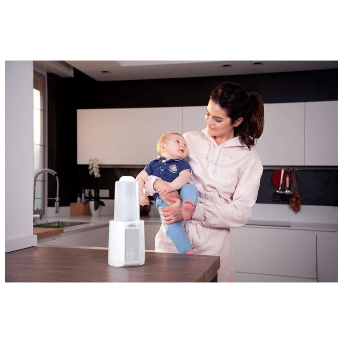 Chicco 00007390100000 Scalda Pappa e Scaldabiberon 2in1 con Funzione Sterilizzazione 21 Programmi Timer Scongelamento Biberon e Vasetti colore Bianco