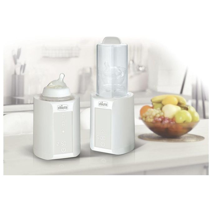 Chicco 00007390100000 Scalda Pappa e Scaldabiberon 2in1 con Funzione Sterilizzazione 21 Programmi Timer Scongelamento Biberon e Vasetti colore Bianco
