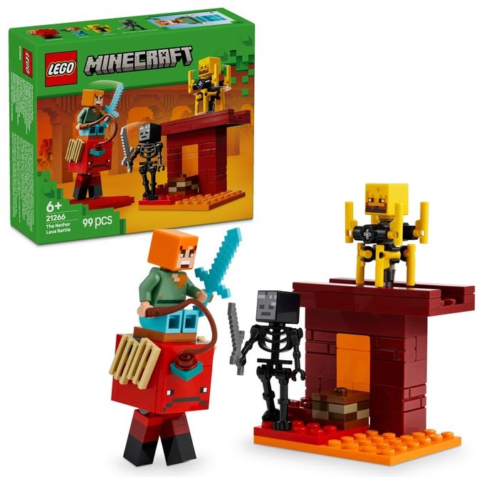 LEGO Minecraft Battaglia sul Ponte del Nether Gioco d'Avventura per Bambini e Bambine da 6 Anni Piccolo Set da Costruire con Funzioni e 4 Personaggi del Videogioco Idea Regalo di Compleanno 21266