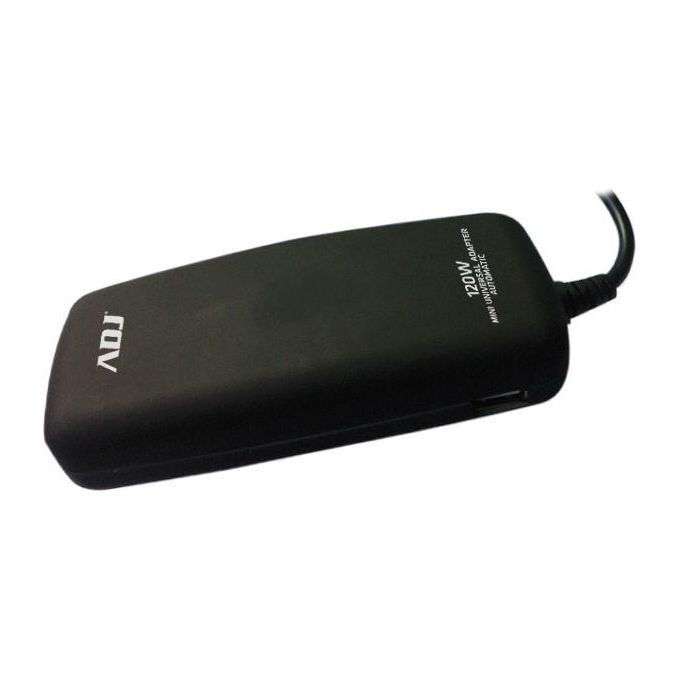 Adj 160-00126 Alimentatore per Notebook 120W Mini 3Pin Auto con Porta Usb Nero