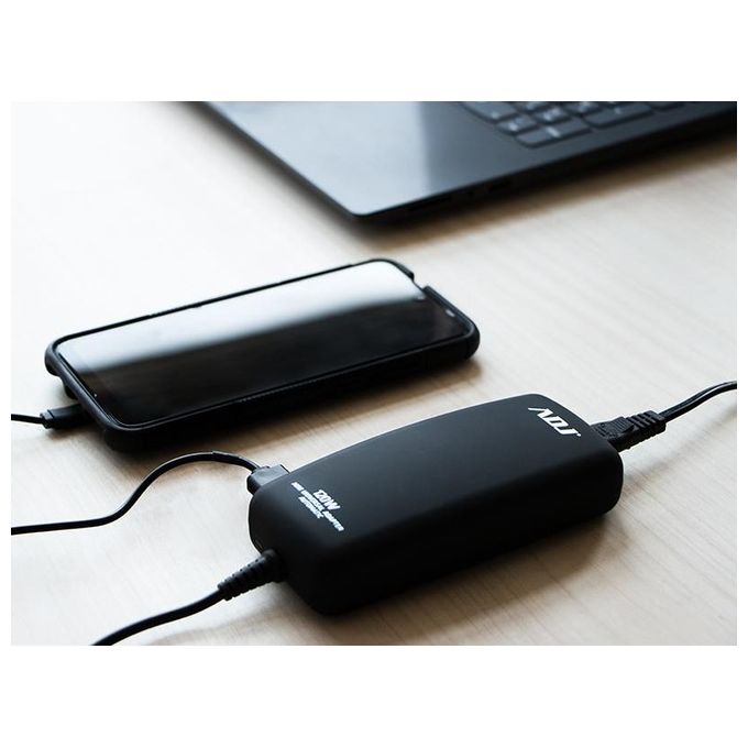 Adj 160-00126 Alimentatore per Notebook 120W Mini 3Pin Auto con Porta Usb Nero
