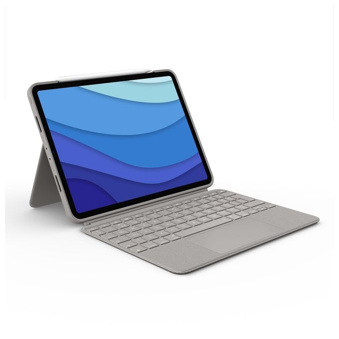 Logitech Combo Touch Custodia con Tastiera per iPad Pro 11'' (4a 3a 2a 1a gen) Sabbia