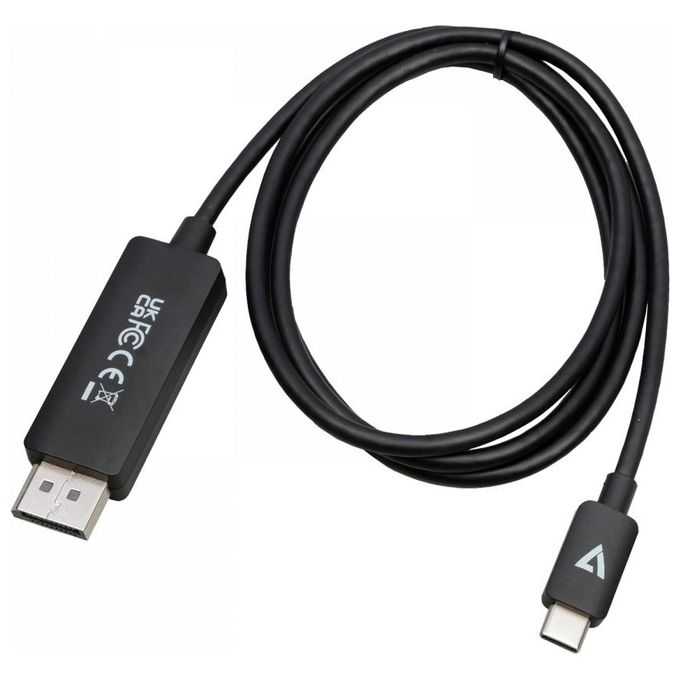 V7 V7USBCDP14-1M Cavo DisplayPort Usb Tipo-C Nero