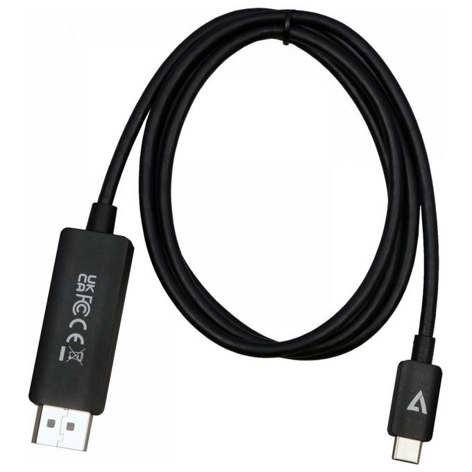 V7 V7USBCDP14-1M Cavo DisplayPort Usb Tipo-C Nero