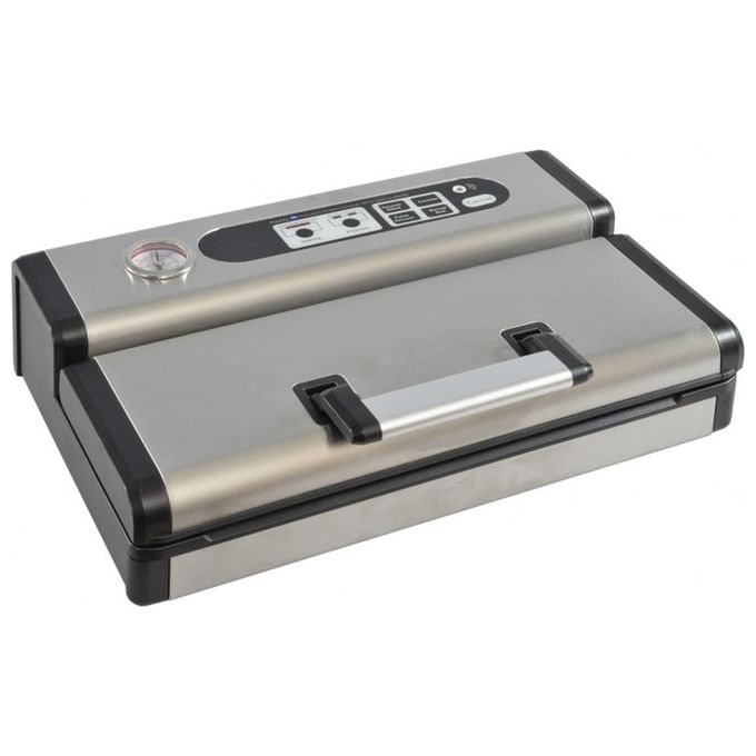 Reber 9720N V-Pro – Macchina per sottovuoto a estrazione esterna, Potenza elevata, Capacita' di aspirazione 18 L-min, Larghezza saldatura 30 cm, Funzioni automatiche e manuali, Colore Acciaio