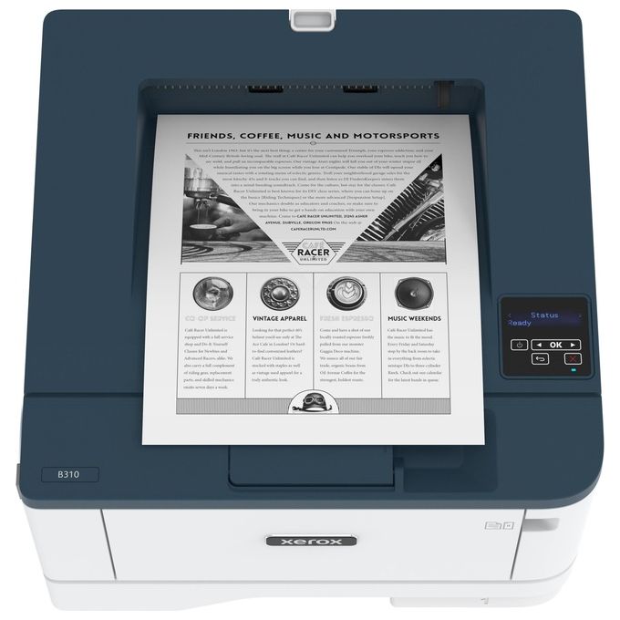 Xerox B310 Stampante A4 40ppm Fronte-Retro Wireless PS3 PCL5e-6 2 Vassoi Totale 350 Fogli